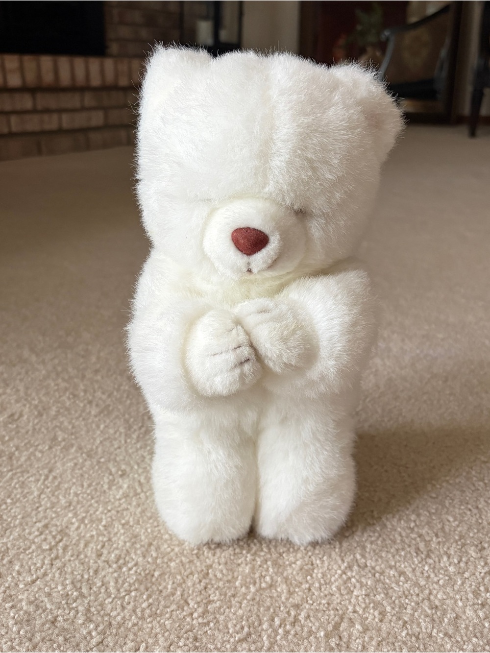 Ty Beanie Baby White Praying Bear